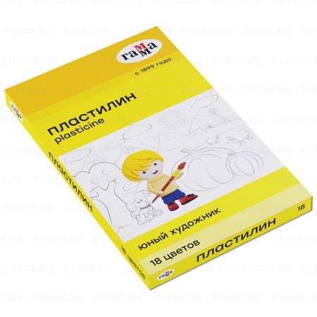 Пластилин 18цв 252г со стеком Юный художник ГАММА 1/10