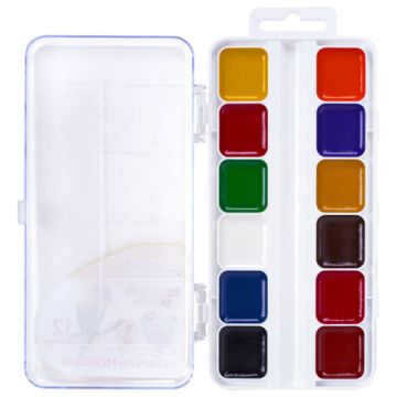 Краски акварельные 12цв медовые Веселый Шмель ЮНЛАНДИЯ 1/12