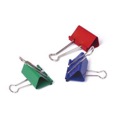 Зажимы для бумаг 51мм на 230л (12шт) цветные в картонной коробке Brauberg 1/60 (Клиент)