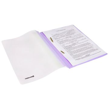 Папка скоросшиватель с прозр верхн лист BRAUBERG А4 лиловый 1/25 (Клиент)