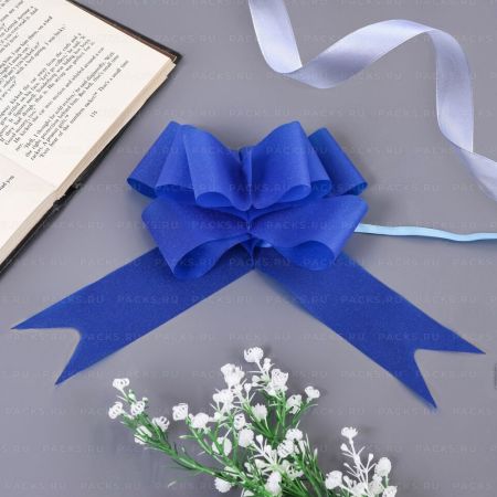 Бант-бабочка 5см синий глянц 10/6000 