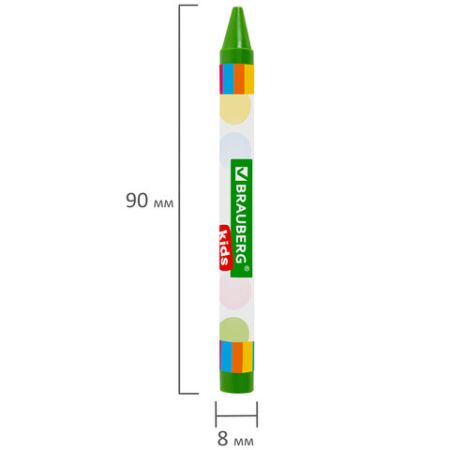 Карандаши восковые 12цв BRAUBERG KIDS 1/24/288