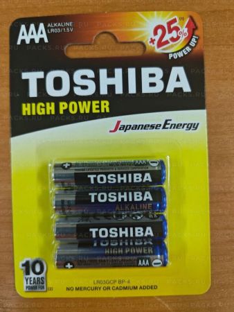 Элемент питания alkaline TOSHIBA АAА (LR03) (4шт) 1/60