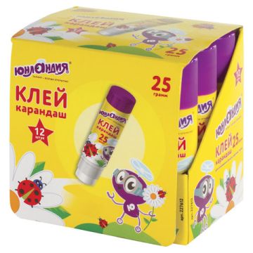 Клей-карандаш 25г улучшенный ЮНЛАНДИЯ 1/12