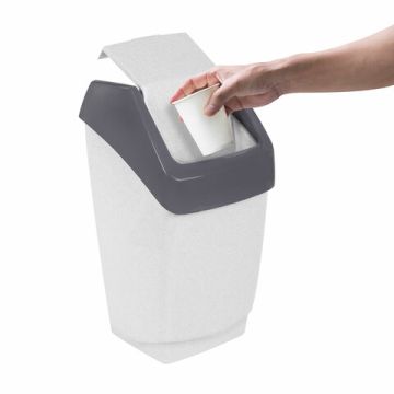 Контейнер для мусора 25л IDEA серый (в 55*ш 30*г 28 см), качающаяся крышка (клиент)