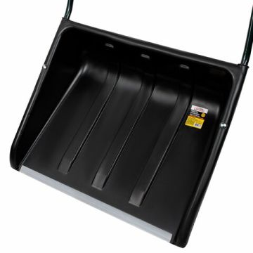 Лопата снеговая 580х450 (скрепер) черный пластиковый метал рукоятка 110см 1/5 (Клиент)