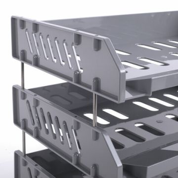 Лоток горизонтальный для бумаг 335х232х246мм (3шт) серый BRAUBERG FILE 1/5 (Клиент)