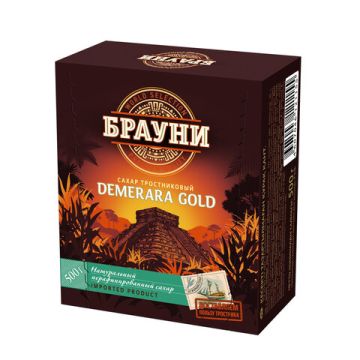 Продукты, Сахар рессованный тростниковый БРАУНИ Демерара Голд 500г 1/12 (Клиент)