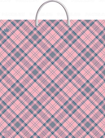 Пакет с пластмассовыми ручками (40х44)-100 Клетка розовая Тико  10/100 
