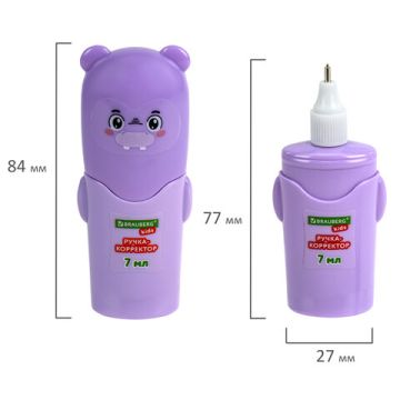 Корректор-ручка 7мл метал.наконечник Зверята Brauberg 1/12/576 (Клиент)