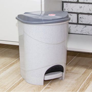 Ведро-контейнер 11л с крышкой и педалью для мусора 33х20х27см серое IDEA, М2891 1/6 (клиент)