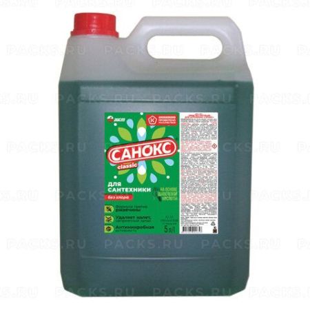 Средство жидкое 5л для удаления ржавчины и известкового налета Санокс 1/3