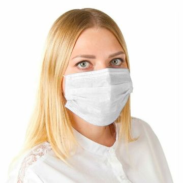 Маски медицинские комплект 50шт 3-х слойные одноразовые белые СМС 1/1 (Клиент)