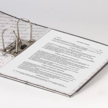 Папка-регистратор А4 80мм ОФИСНАЯ ПЛАНЕТА  с мраморным покрытием, с уголком, черный корешок 1/20