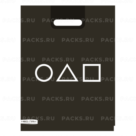 Пакет с вырубной ручкой (30х40)-60 Игра черный Нео-Пак 25/1000