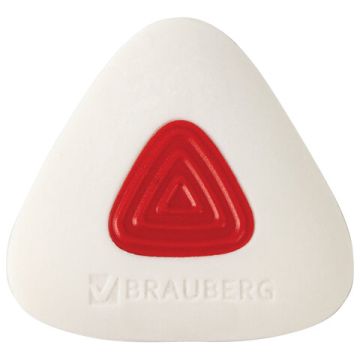 Ластик 36х36х9мм треугольный с держателем белый BRAUBERG Trios PRO 1/36/1440 (Клиент)