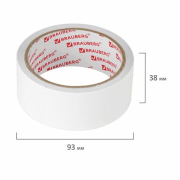 Клейкая лента 2-стор ПП 38ммх8м 90мкм прочная BRAUBERG 1/36 (Клиент)