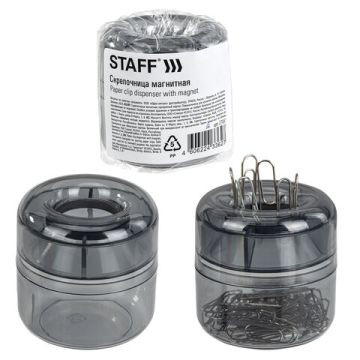 Скрепочница магнитная прозрачный корпус Basic STAFF 1/70