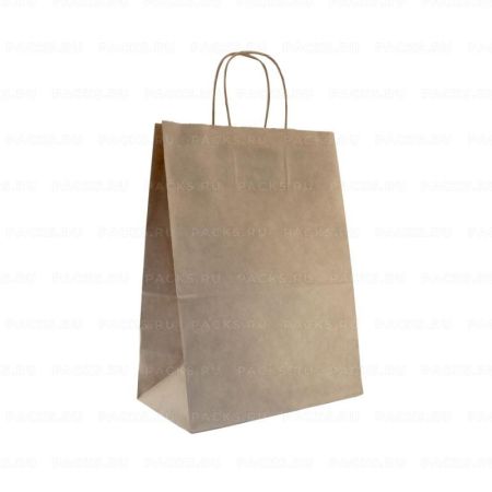 Пакет бумажный крафт с кручеными ручками 260х150х350 200/200