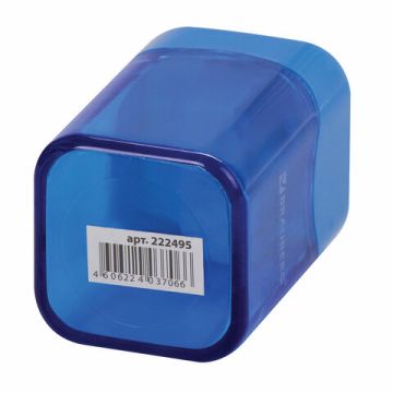 Точилка 2 отверстия с контейнером прямоугольная цвет черный/синий Win Brauberg 1/12