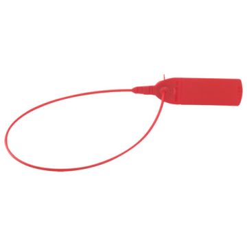 Пломба пласт номерная, самофиксир длина рабочей части 330мм красные (50 шт) 1/20 (Клиент)