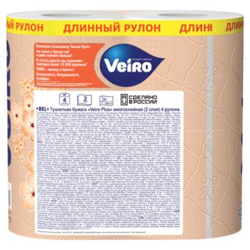 Туалетная бумага евро 2сл белая 4штх30м Standart Plus VEIRO 1/15 (Клиент)