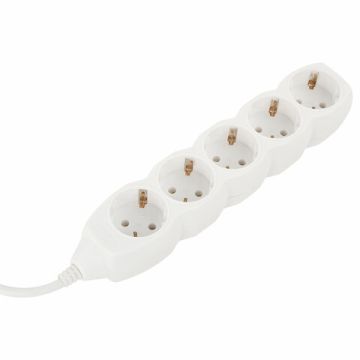 Сетевой фильтр 5м SONNEN U-155G 5 розетки с заземлением 10 А белый 1/20 (клиент)