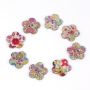 Пуговицы декоративные ЦВЕТЫ, дерево, 28 мм, 16шт., ассорти, ОСТРОВ СОКРОВИЩ (вывод)