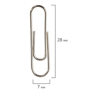 Скрепки 28мм 100шт никелированные STAFF EVERYDAY 1/10/300