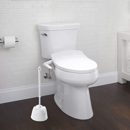 Ерш для унитаза ЛЮБАША, с подставкой, пластик,  белый (клиент)