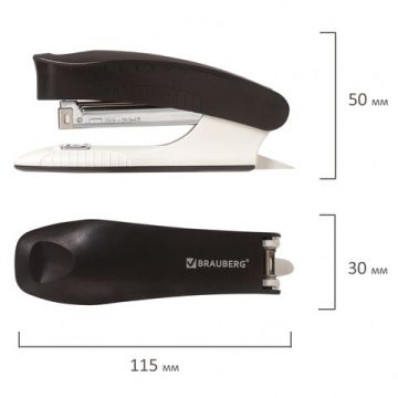 Степлер №24/6 26/6 до 30л черный METROPOLIS BRAUBERG 1/10/120 (Клиент)