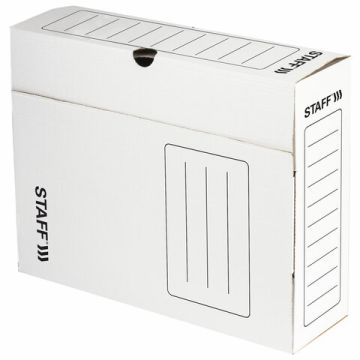Короб архивный с клапаном А4 (260х325мм) 100мм до 900л микрогофрокартон белый STAFF 1/20 (Клиент)