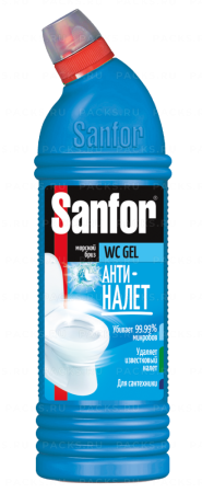 Средство жидкое 750мл чистящее Санфор-гель WC gel Морской бриз  1/15