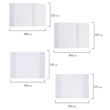 Обложки плотные для тетрадей и учебников разных размеров 15шт BRAUBERG 1/50