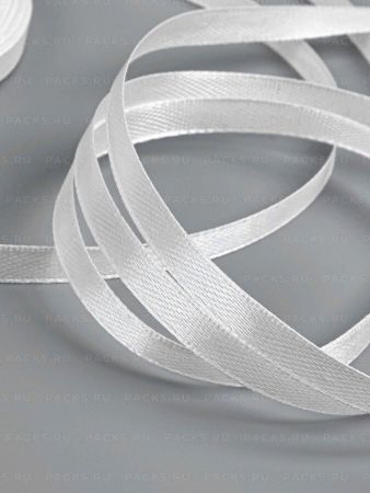 Лента атласная 6мм 23м белая 1/10