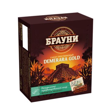 Продукты, Сахар рессованный тростниковый БРАУНИ Демерара Голд 500г 1/12 (Клиент)