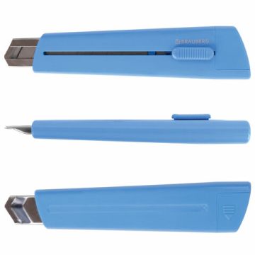 Нож канцелярский 18мм с автофиксатором блистер BRAUBERG Delta 1/12 (Клиент)