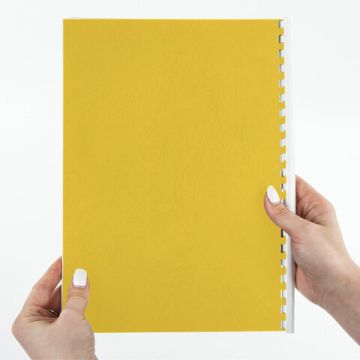 Обложки для переплета А4 100шт 230 г/м2 тиснение под кожу желтые BRAUBERG 1/10 (клиент)