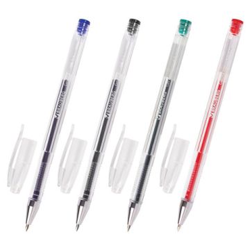 Набор гелевых ручек 4шт узел 0,5мм линия письма 0,35мм европодвес (син,чер,кр,зел) BRAUBERG Je 1/12