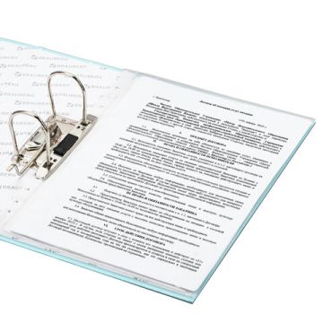 Папка-регистратор А4 75мм BRAUBERG ламинированная мятная 1/20