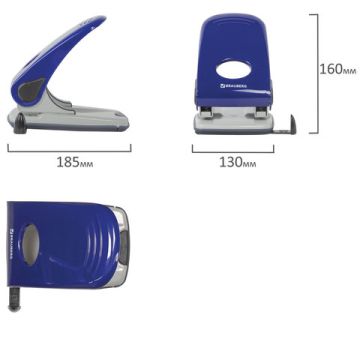 Дырокол на 50листов металлический синий/черный Style Brauberg 1/12