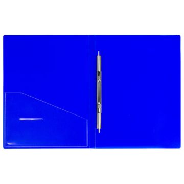 Папка скоросшиватель пруж внутр карман синяя до 100л 0,7мм BRAUBERG NEON 1/30 (клиент)