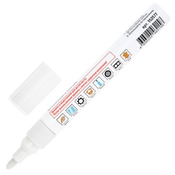 Маркер-краска лаковый белый 2-4мм нитро-основа STAFF PROFIT 1/12