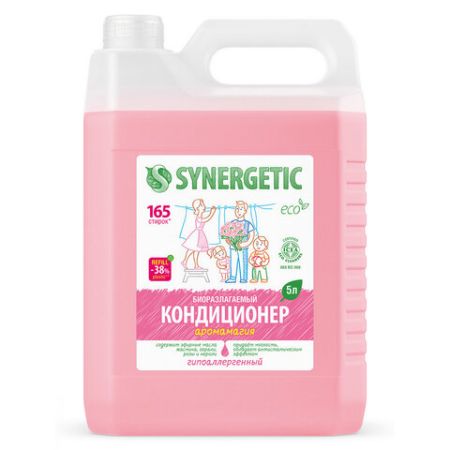 Кондиционер-ополаскиватель для белья 5л SYNERGETIC Аромамагия гипоаллергенный концент 1/1 (клиент)