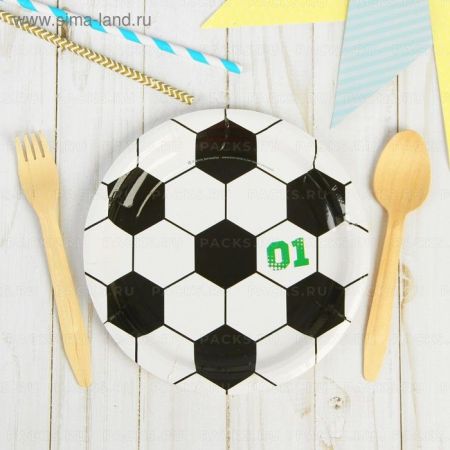 Тарелка картон с рисунком d-180 Футбол 10/10