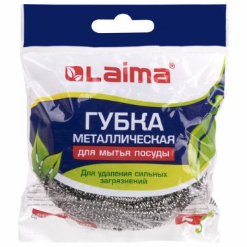 Мочалка для посуды металлическая большая спиральная 50г ЛАЙМА 1/144 (клиент)