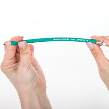 Карандаш ч/гр НВ пластиковый, зеленый корпус, с резинкой, заточенный STAFF 1/12/288