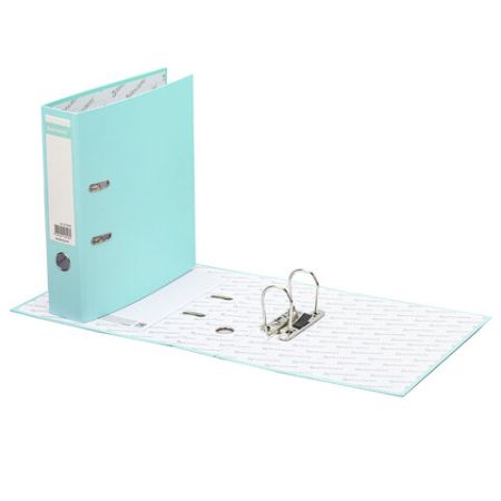 Папка-регистратор А4 75мм BRAUBERG ламинированная мятная 1/20