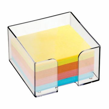 Подставка для бумажного блока 90х90х50мм пластиковая прозрачная ПЛ61 СТАММ 1/24