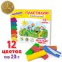 Пластилин 12цв 240г классический стек ЮНЛАНДИЯ ВЕСЁЛЫЙ ШМЕЛЬ 1/16
